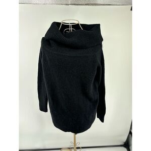 Wilfred Free Alpaca Blend Cowl Neck Sweater Black Ribbed Knit Women’s Size S